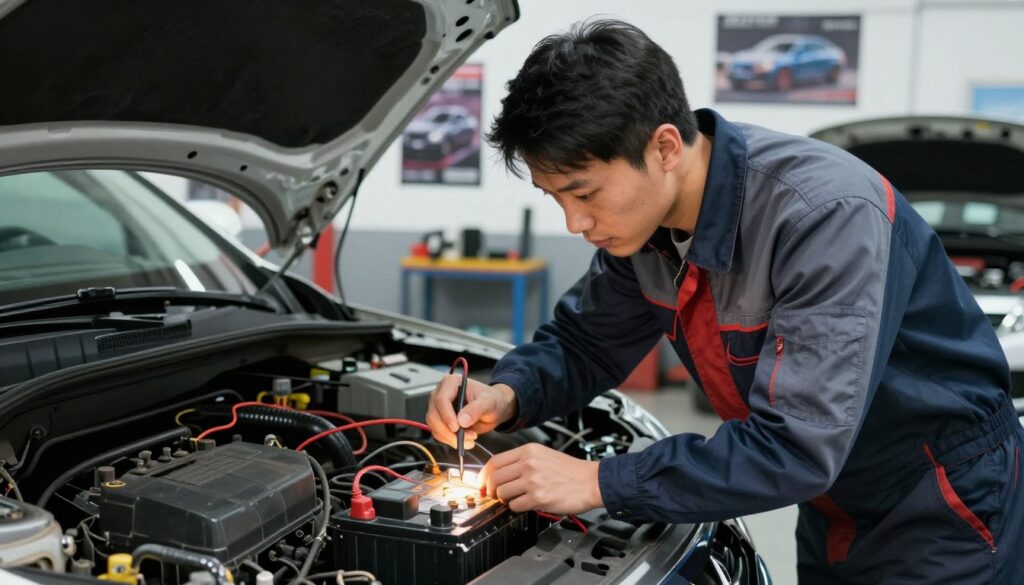 Checking the battery for brake squeal repair Checking the battery for brake squeal repair